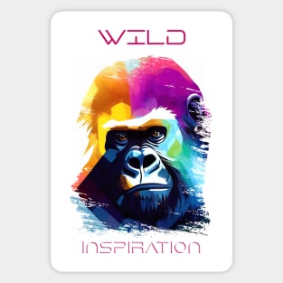 Gorilla Ape Wild Nature Animal Colors Art Painting Sticker